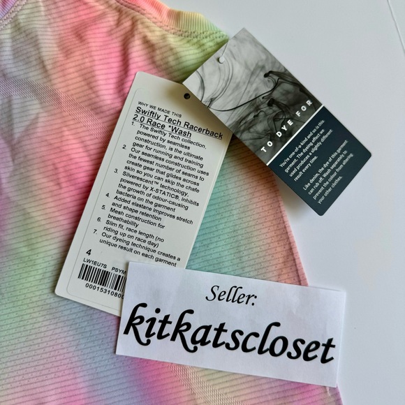 🆕 PSYCHEDELIC WASH MULTI - NWT lululemon swiftly tech racerback 2.0 race length - Picture 3 of 8